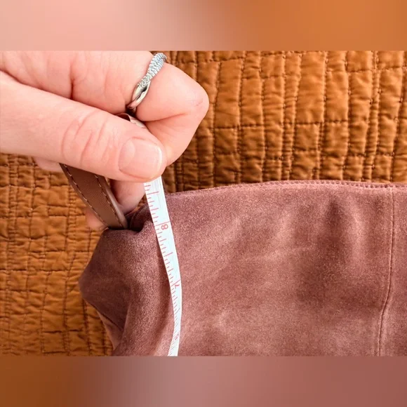 NWOT REVOLVE Dual Straps Suede Shoulder Bag in Brown - Picture 9 of 10